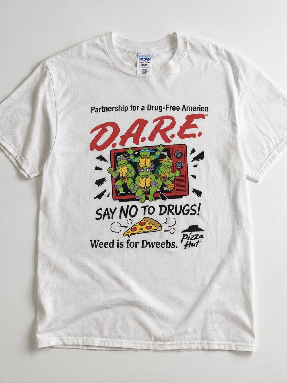 Gildan White D.A.R.E. Teenage Mutant Ninja Turtles Graphic Tee